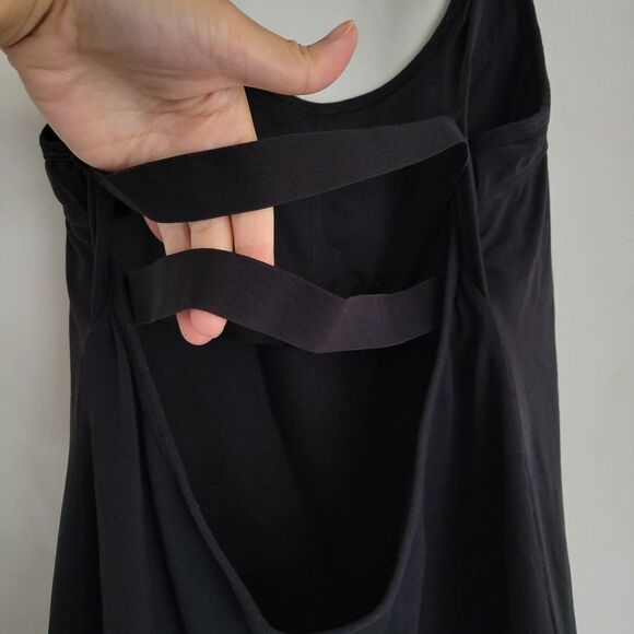 Fabletics Black Mesh Cut Out Back Elastic Band Workout Tank Top - Picture 5 of 10